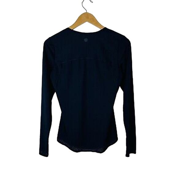 Athleta Mesh Scoop Neck Pullover Shirt Womens Size S Blue Pullover Athletic Gym - Picture 3 of 11